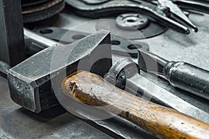 Hammer in an industrial warehouse