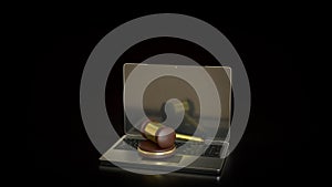 The Hammer Law on Laptop for Technology concept 3d Rendering