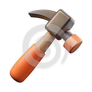 hammer, nail puller, 3d illustration, isolated on white background