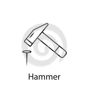 Hammer and nails icon icon. Simple element illustration. Hammer and nails icon symbol design from Construction collection set. Can