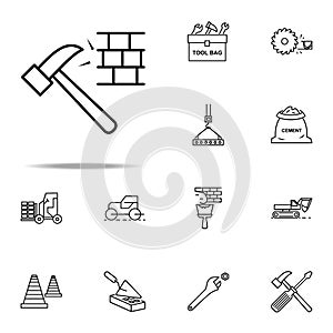 a hammer outline icon. Construction icons universal set for web and mobile