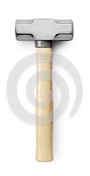 A hammer placed against a white background