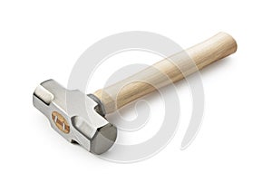 A hammer placed against a white background