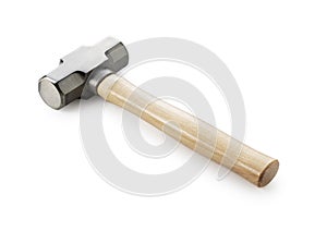 A hammer placed against a white background