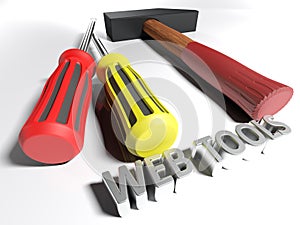 Hammer and screwdrivewrs for web tools - 3D rendering