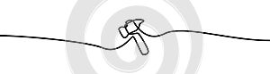 Hammer shape drawing by continuos line, thin line design