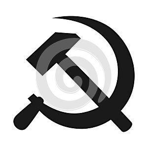 Hammer and sickle high quality vector illustration - Communism black symbol isolated