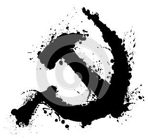 Hammer and sickle splatter element