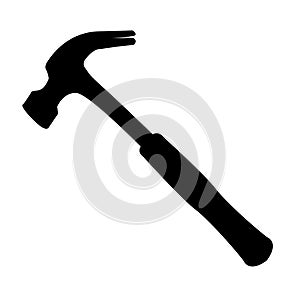 Hammer silhouette isolated on white background vector illustration