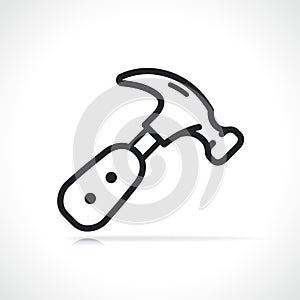 Hammer thin line icon isolated
