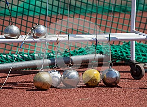 Hammer throw on the track and field stade. Horizontal sport poster, greeting cards, headers, website