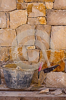 Hammer tools of stonecutter masonry work