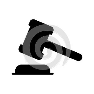 Hammer glyph flat vector icon