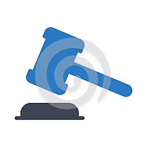 Hammer glyph flat vector icon