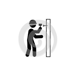 hammer, wall worker icon. Element of construction worker for mobile concept and web apps. Detailed hammer, wall icon can be used f