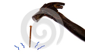 Hammer on white background