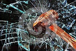 Hammer Through Window. photo