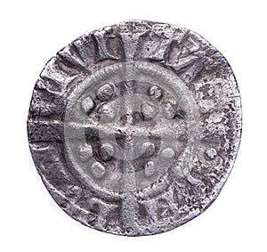 Hammered silver penny of Edward I reverse