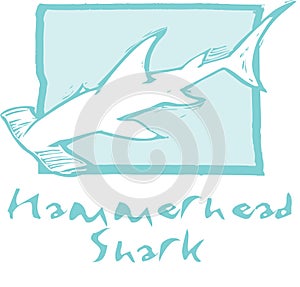 Hammerhead Shark in Blue