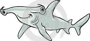 Hammerhead shark cartoon illustration