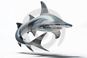 Hammerhead Shark isolated on solid white background. ai generative