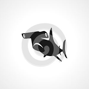 hammerhead shark sea simple isolated black icon