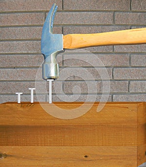 Hammering Nails in Wood Blocks