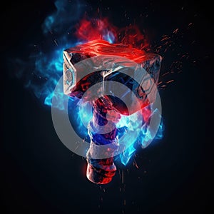 Hammers Neon in Blue and Red Fire