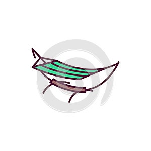 Hammock color line icon. Pictogram for web page