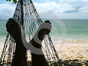 Hammock Feet Coral Beach