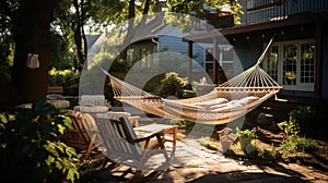 Hammock Haven, Unwind and Recharge Amidst Nature\'s Beauty and Stylish Patio Furnishings