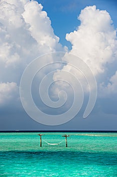 A hammock in the maldivian resort