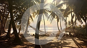 hammock between palm trees