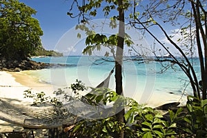 Hammock paradise on the Thai island of Koh Phi Phi in the Andaman Sea.