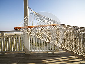 Hammock on porch.