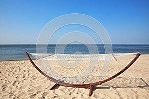 Hammock at seaside. Time to relax