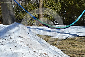 Hammock and snow