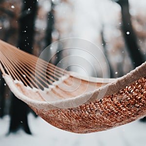 a hammock in the snow