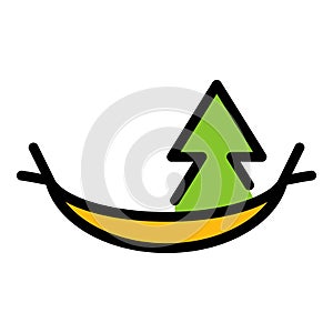 Hammock and spruce icon color outline vector