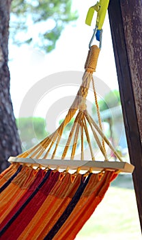 Hammock to relax during summer vacations in the resort
