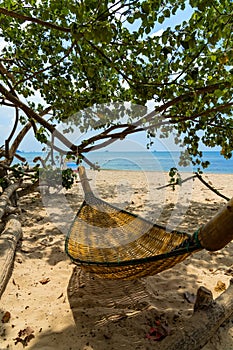 Hammock on the tropical beach