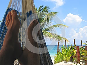 Hammock on a tropical beach