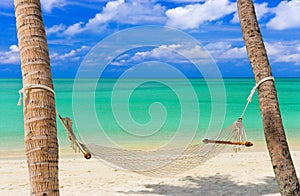 Hammock on a tropical beach