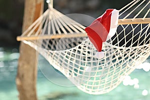 Hammock in a tropical beach on christmas holidays