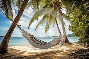 Hammock on Tropical Beach, Generative AI