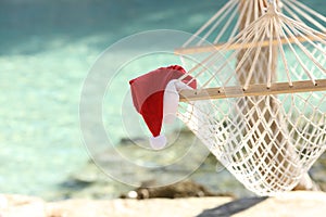 Hammock on a tropical beach resort in christmas holidays