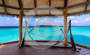 Hammock in turquoise lagoon