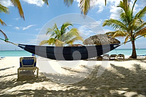 Hammocks Tropical beach. The Dominican Republic, Saona Island
