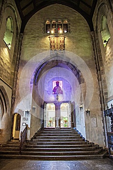 Hammond castle interior steps to courtyard garden