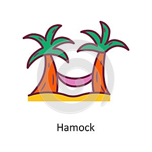 Hamock vector Fill outline Icon Design illustration. Holiday Symbol on White background EPS 10 File
